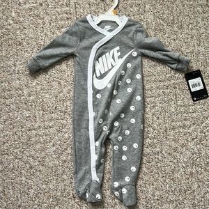 Nike long sleeve button up onesie